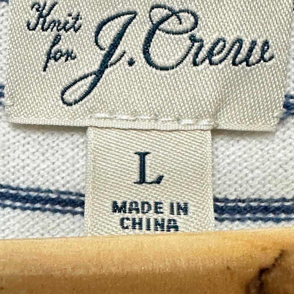 J. Crew Heritage Collared Sweater Polo Mens L Striped Cotton Knit Preppy BS410 - Picture 7 of 11